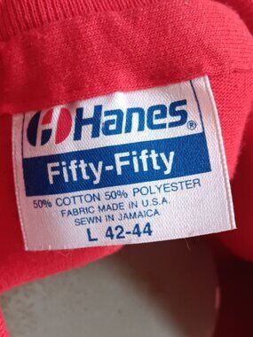 True Vintage Large T-shirt Single Stitch 1990's HANES COLLEGE JOKE GRAPHIC USA